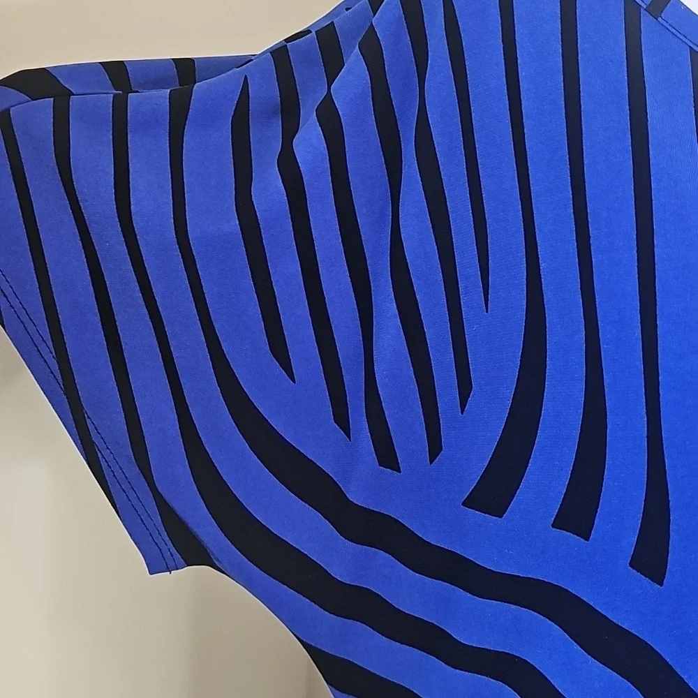 Cato Blue & Black Geometric Print Tunic Top | Size M - Picture 4 of 7